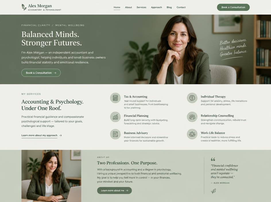 Demo de sitio web: Profesional independiente